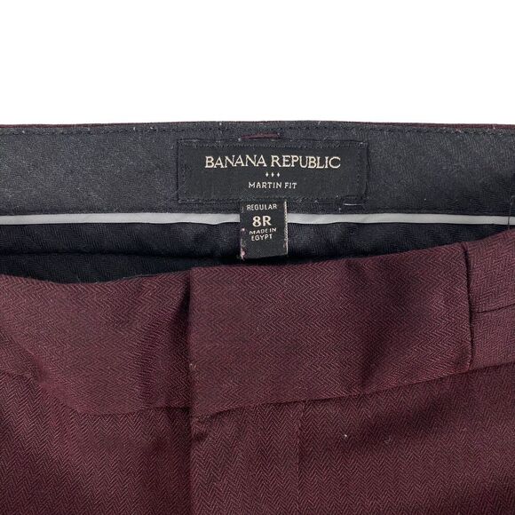 Banana Republic Women's Martin Fit Trouser size 8R Classic Burgundy - Picture 3 of 6